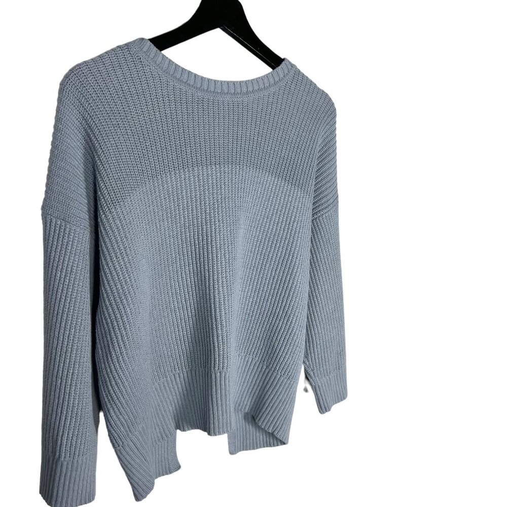 CAbi Fair Play Blue Knit Back Zip Up Sweater Small - Picture 2 of 7